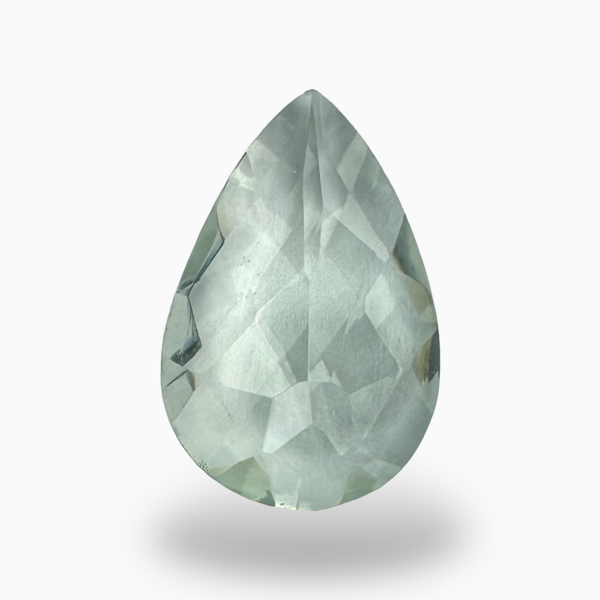 Natural Rose Cut Green Amethyst Stone Pear Shape 5.19 Carats 16.5X11mm