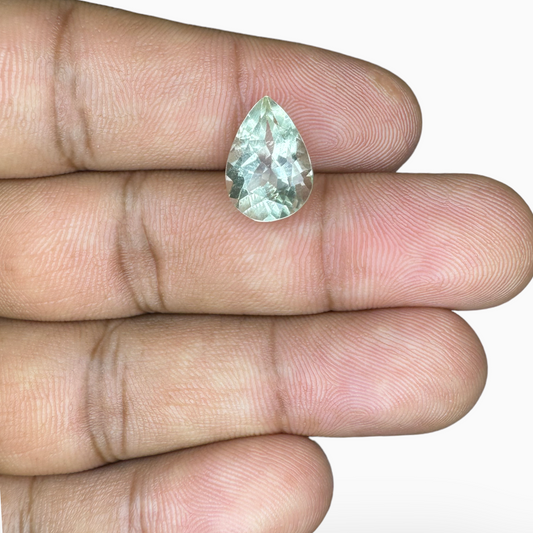 Natural Green Amethyst Stone Pear Shape 4.22 Carats 13X9 mm