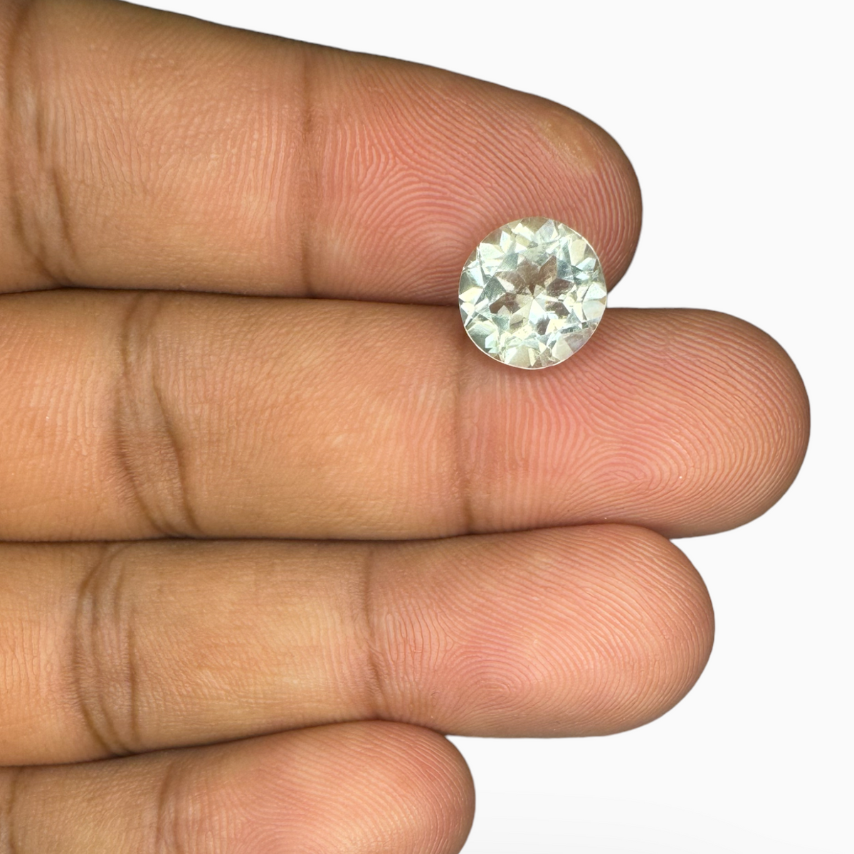 Natural Light Green Amethyst Stone Round Shape 2.25 Carats 9 mm