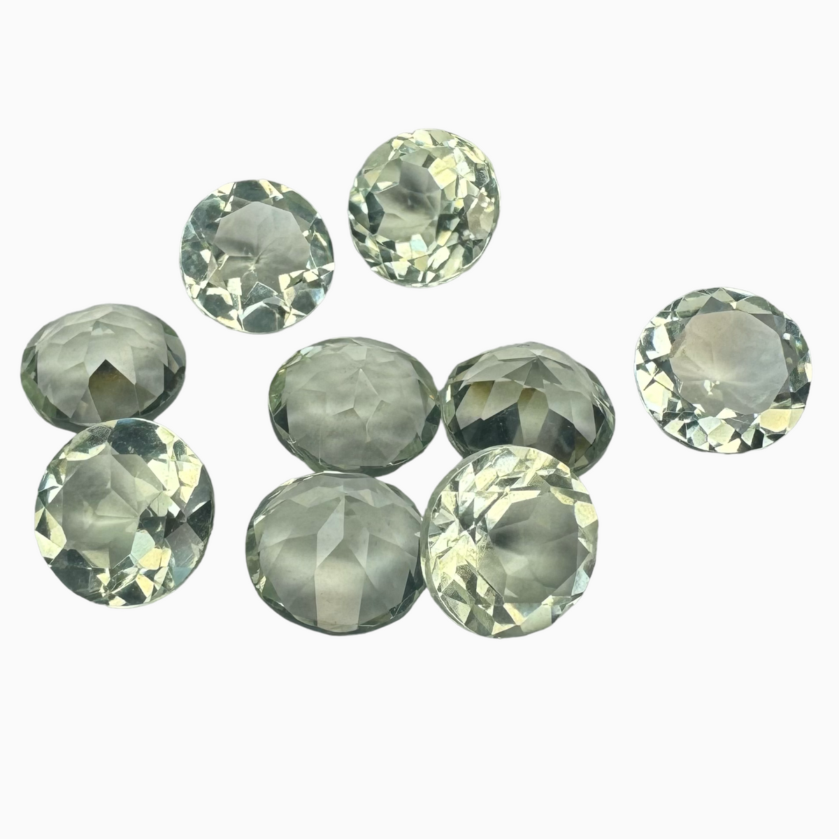 Natural Light Green Amethyst Stone Round Shape 2.25 Carats 9 mm
