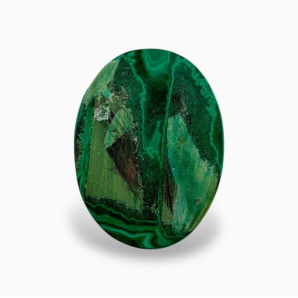 Natural Malachite Stone Oval Cabochon 440 Carats Size 60.5x50mm