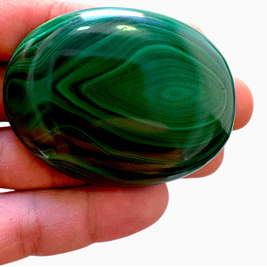 Natural Malachite Stone Oval Cabochon 440 Carats Size 60.5x50mm