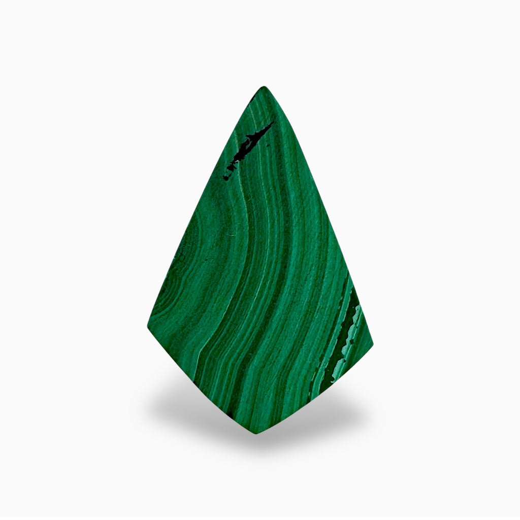 Natural Malachite Stone Fancy Cabochon 4.88 Carats Size 15.2x9.9mm