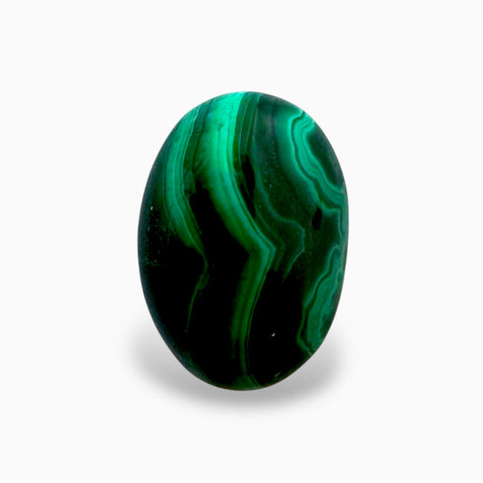 Natural Malachite Stone Oval Cabochon 10.06 Carats Size 14.9x10.5mm