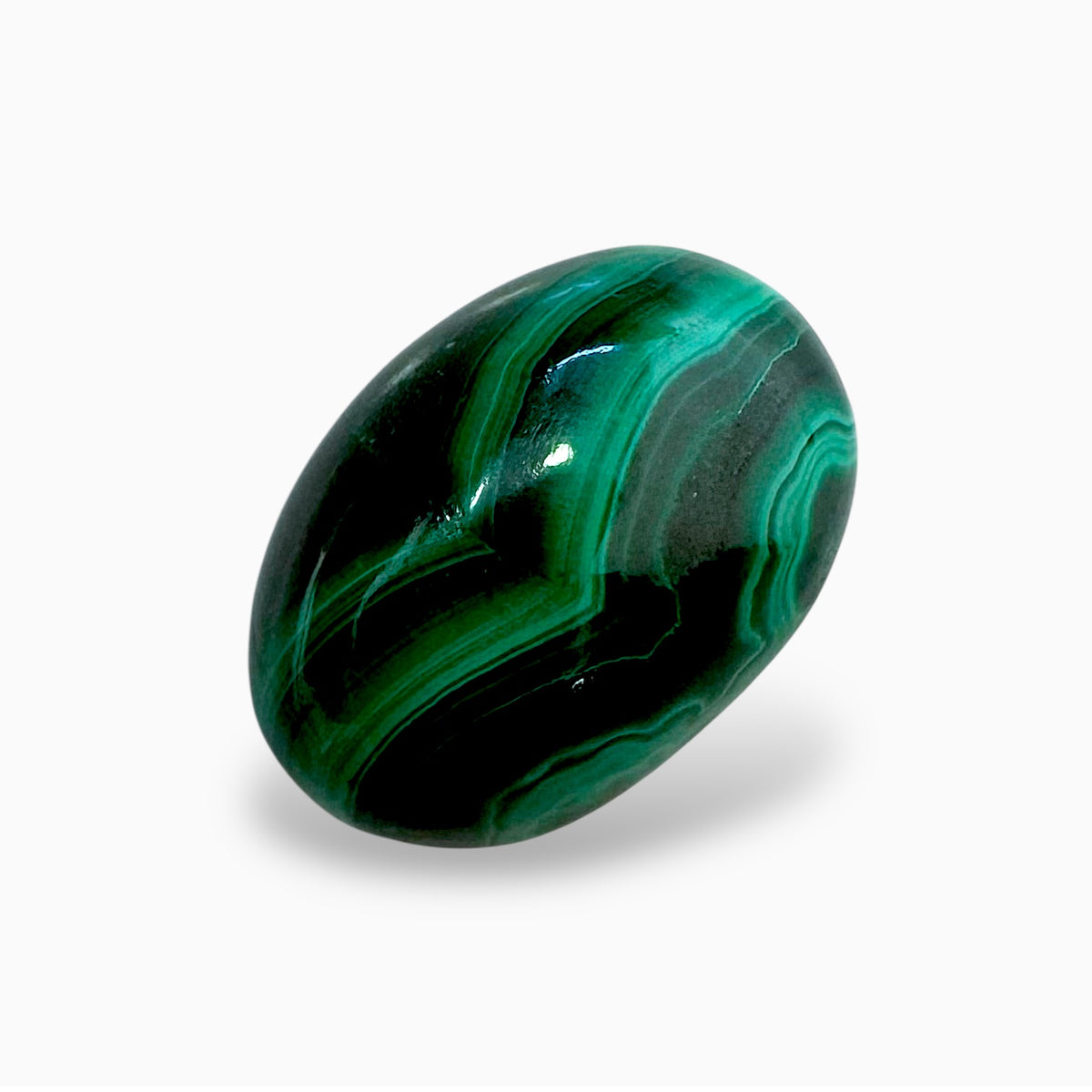 Natural Malachite Stone Oval Cabochon 10.06 Carats Size 14.9x10.5mm