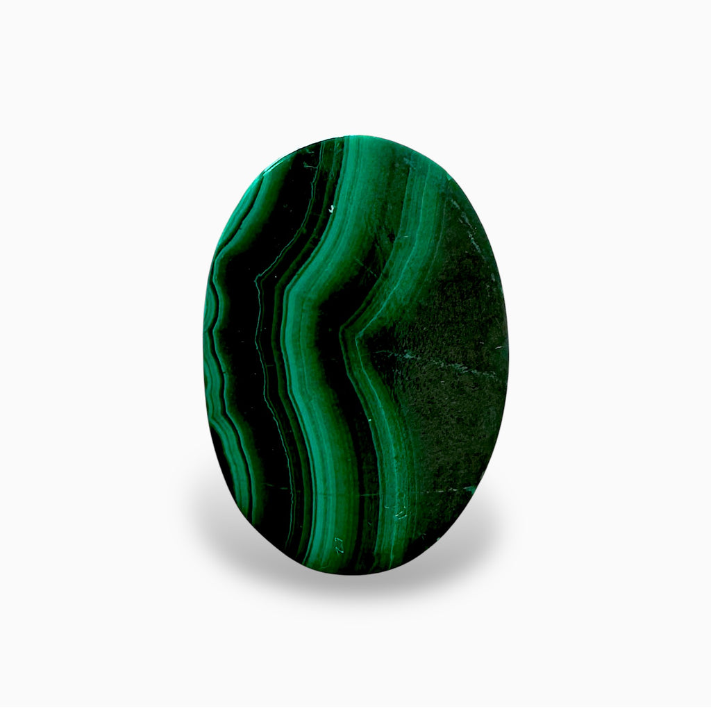 Natural Malachite Stone Oval Cabochon 10.06 Carats Size 14.9x10.5mm