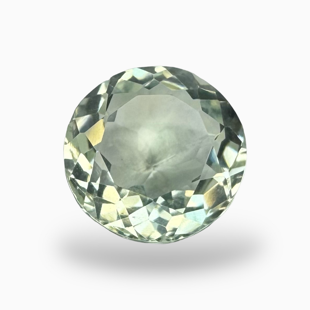 Natural Green Amethyst Stone 7.91 Carats Olive Color Round Shape 13mm