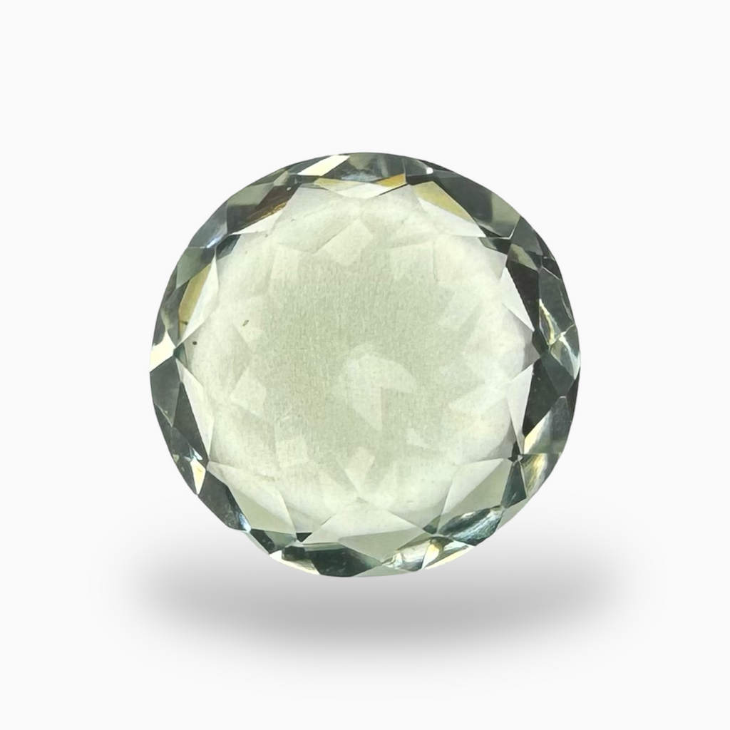 Natural Green Amethyst Stone 7.91 Carats Olive Color Round Shape 13mm
