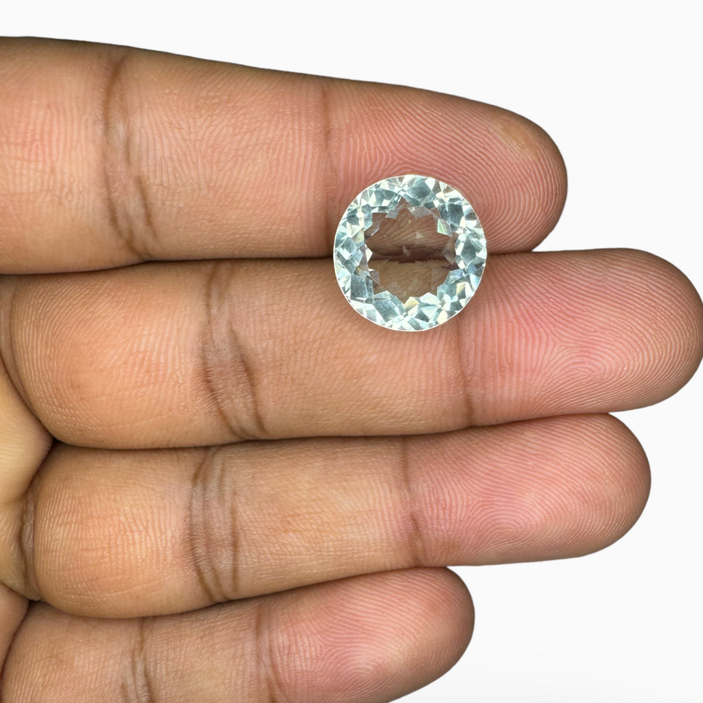 Natural Green Amethyst Stone 7.91 Carats Olive Color Round Shape 13mm