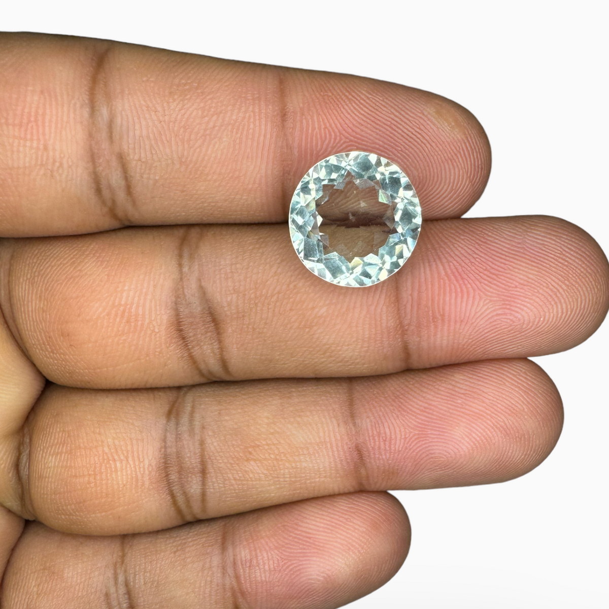 Natural Green Amethyst Stone 7.91 Carats Olive Color Round Shape 13mm