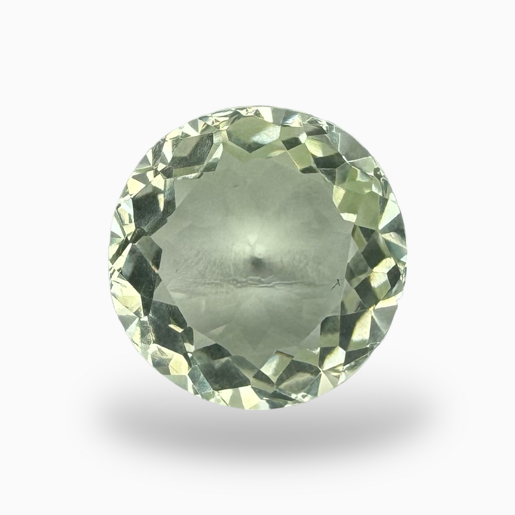 Natural Green Amethyst Stone 8.10 Carats Olive Color Round Shape 13mm