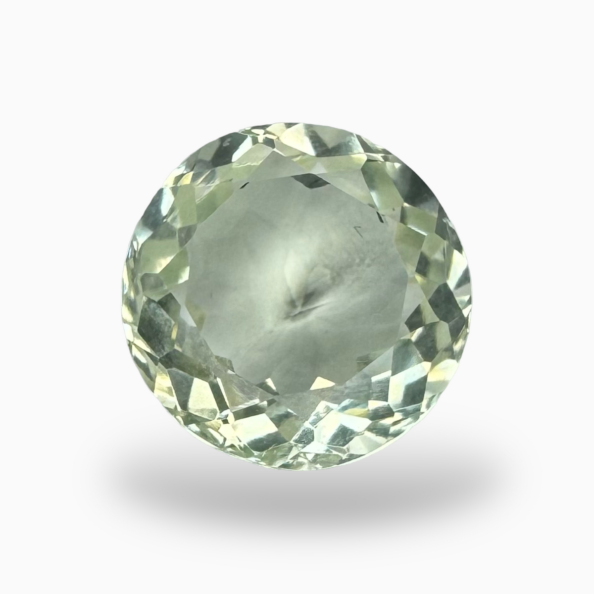 Natural Green Amethyst Stone 8.10 Carats Olive Color Round Shape 13mm