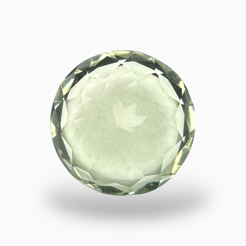 Natural Green Amethyst Stone 8.10 Carats Olive Color Round Shape 13mm