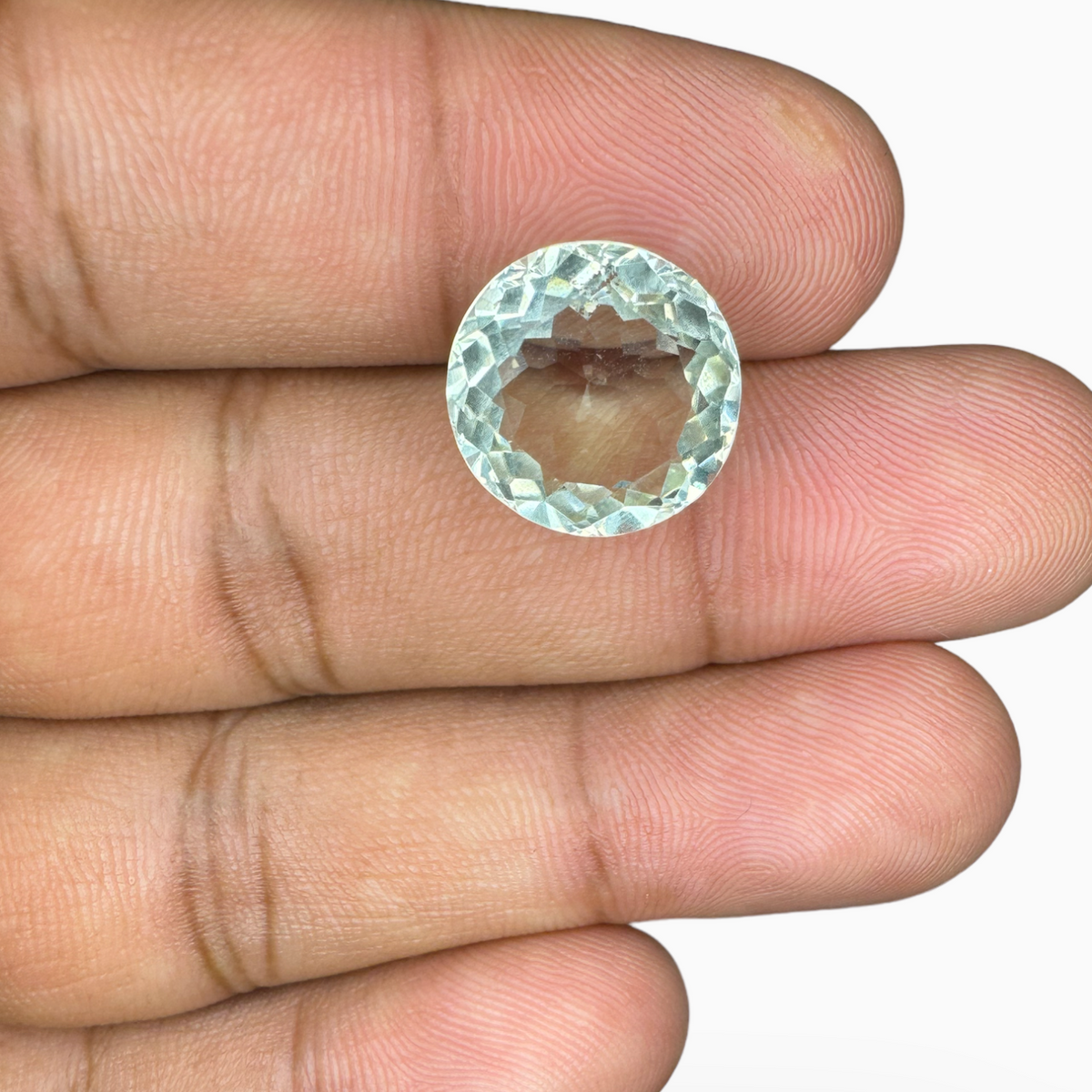 Natural Green Amethyst Stone 8.10 Carats Olive Color Round Shape 13mm