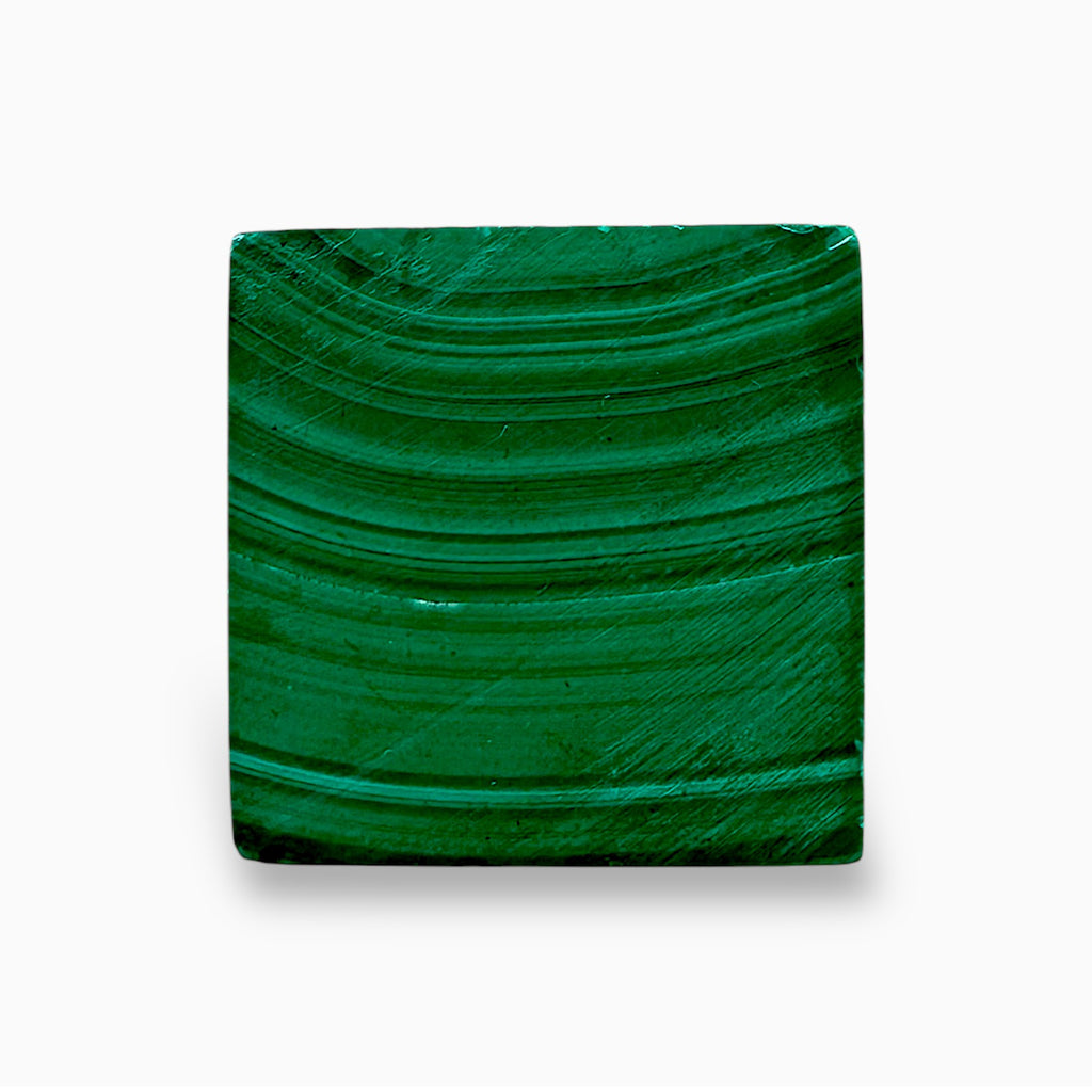 Natural Malachite Stone Square Cabochon 58.11 Carats Size 25x25mm