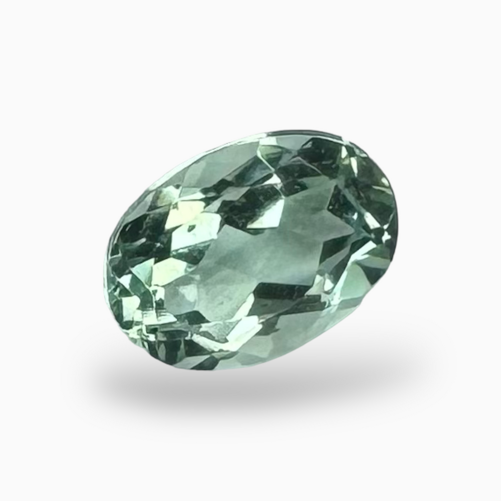 Natural Green Amethyst Stone Oval Shape 0.82 Carats Olive Color 7X5mm