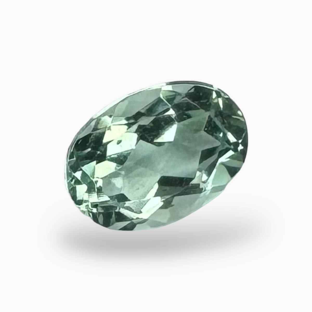 Natural Green Amethyst Stone Oval Shape 0.82 Carats Olive Color 7X5mm