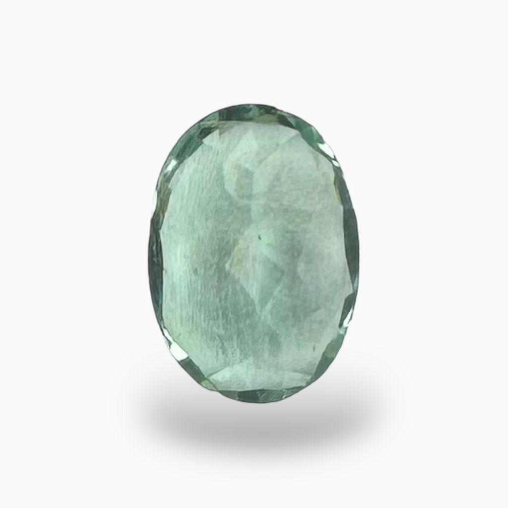 Natural Green Amethyst Stone Oval Shape 0.82 Carats Olive Color 7X5mm