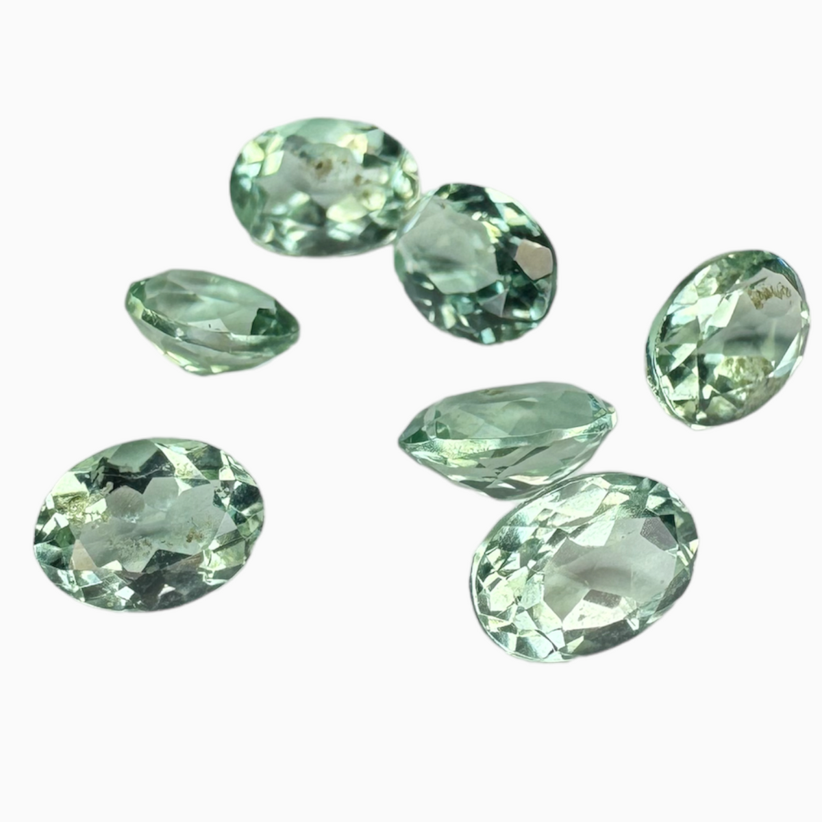 Natural Green Amethyst Stone Oval Shape 0.82 Carats Olive Color 7X5mm