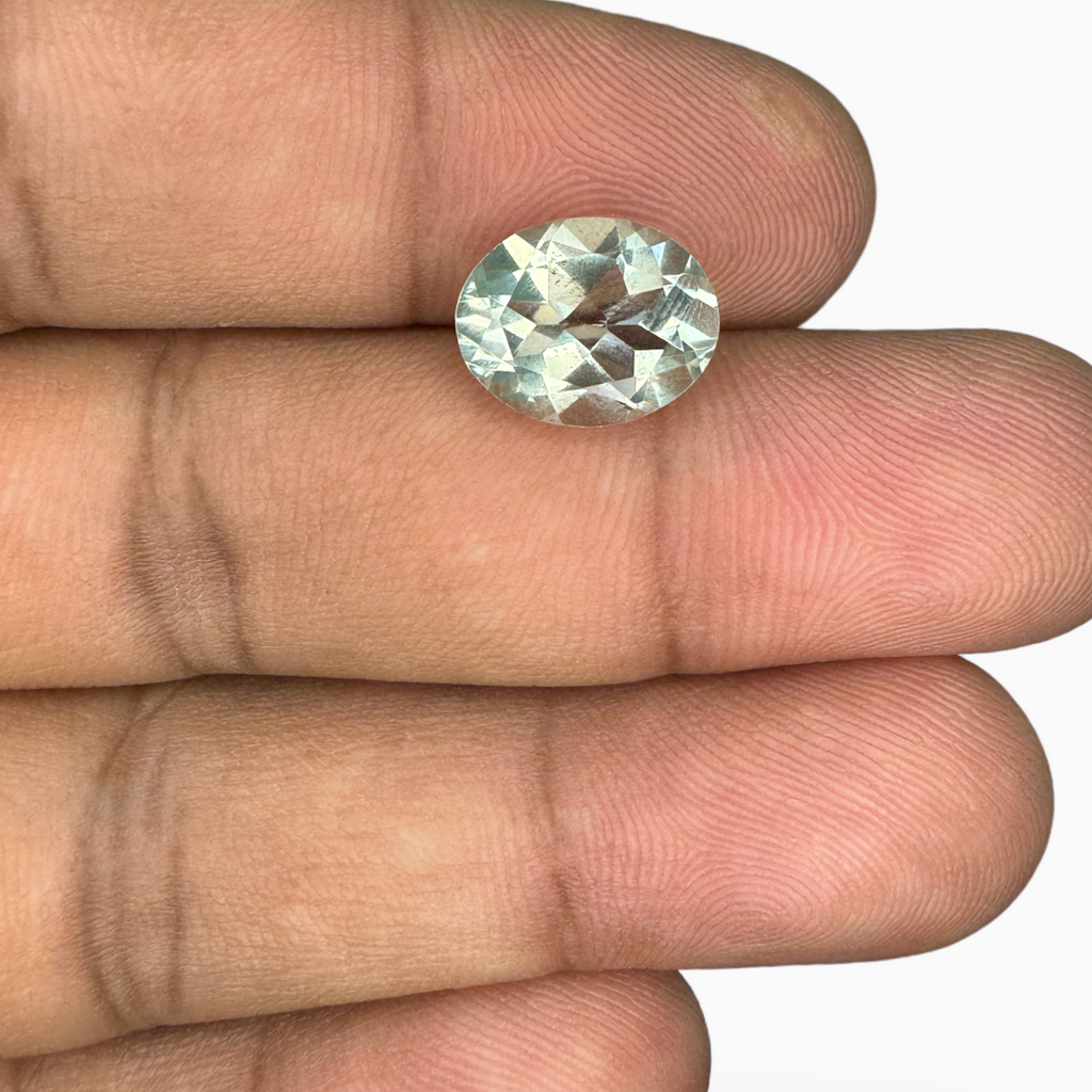 Natural Green Amethyst Stone Olive Color Oval Shape 3.25 Carats 11X9mm