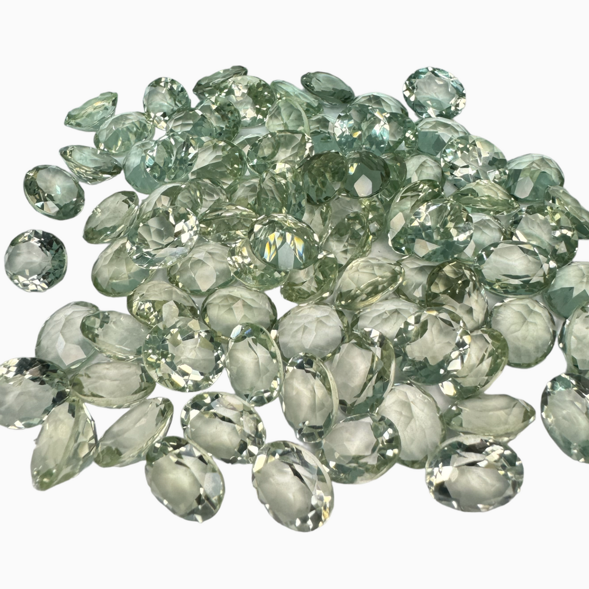 Natural Green Amethyst Stone Olive Color Oval Shape 3.25 Carats 11X9mm
