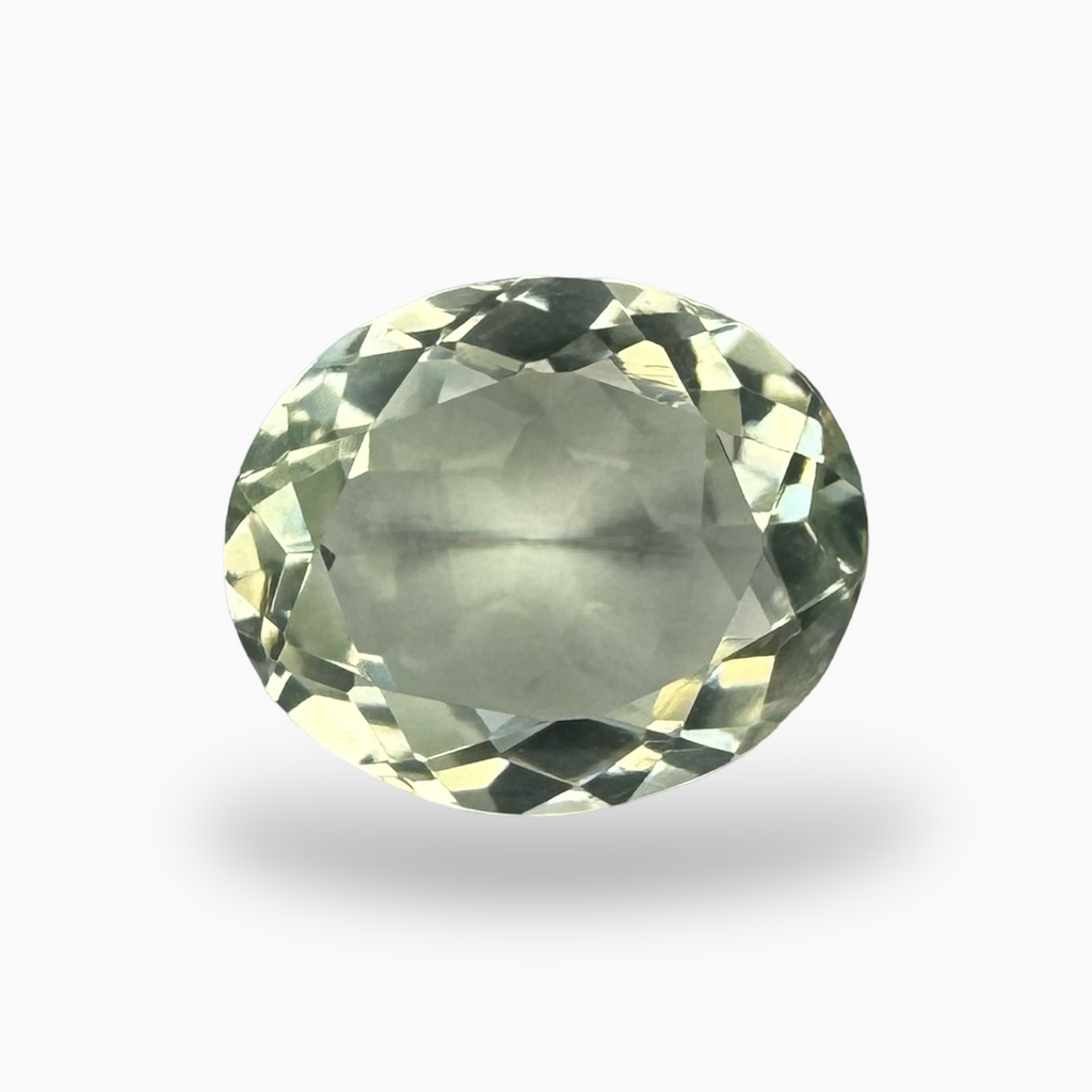 Natural Green Amethyst Stone Olive Color Oval Shape 3.91 Carats 12X10mm