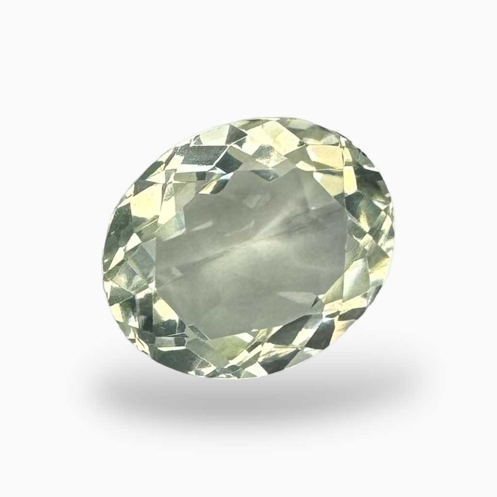 Natural Green Amethyst Stone Olive Color Oval Shape 3.91 Carats 12X10mm