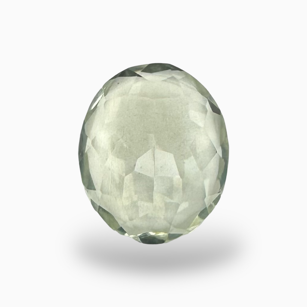 Natural Green Amethyst Stone Olive Color Oval Shape 3.91 Carats 12X10mm