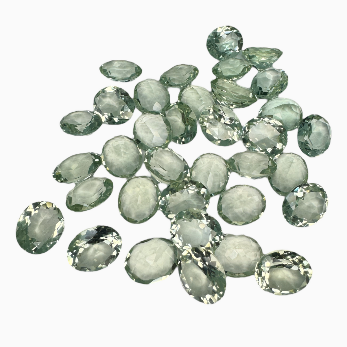 Natural Green Amethyst Stone Olive Color Oval Shape 3.91 Carats 12X10mm