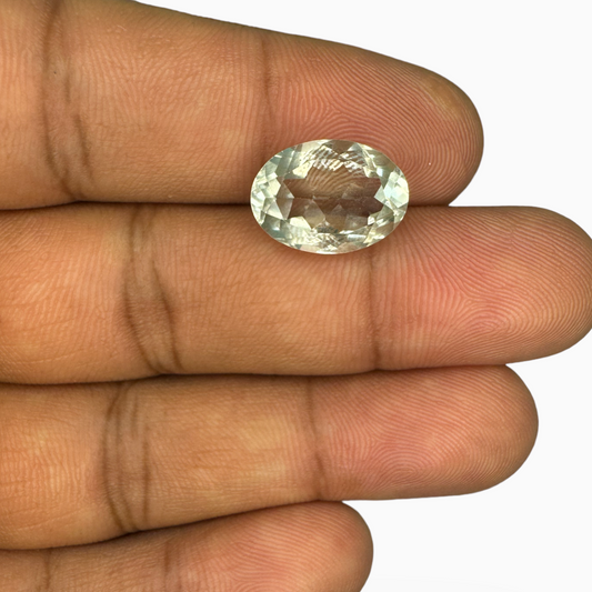 Natural Green Amethyst Stone Olive Color Oval Shape 5.60 Carats 14X10mm