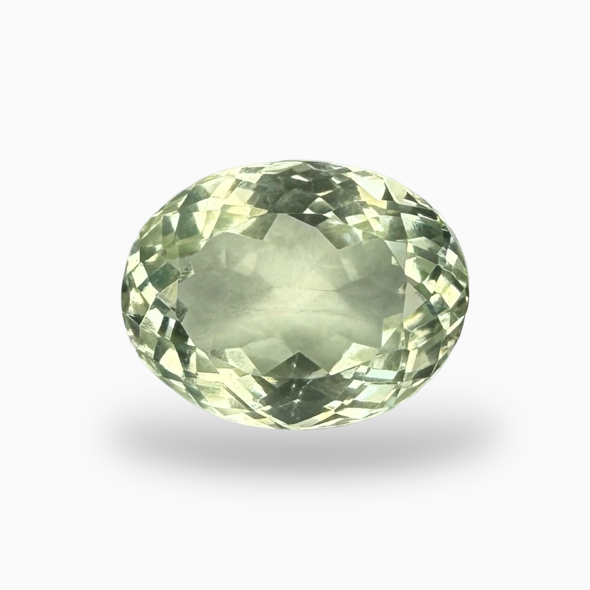 Natural Green Amethyst Stone Oval Shape Olive Color 9.10 Carats 15X11mm