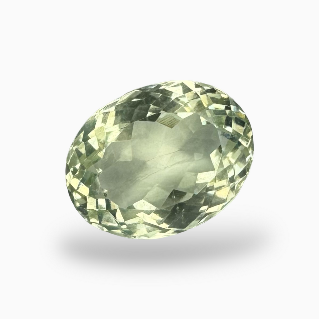 Natural Green Amethyst Stone Oval Shape Olive Color 9.10 Carats 15X11mm