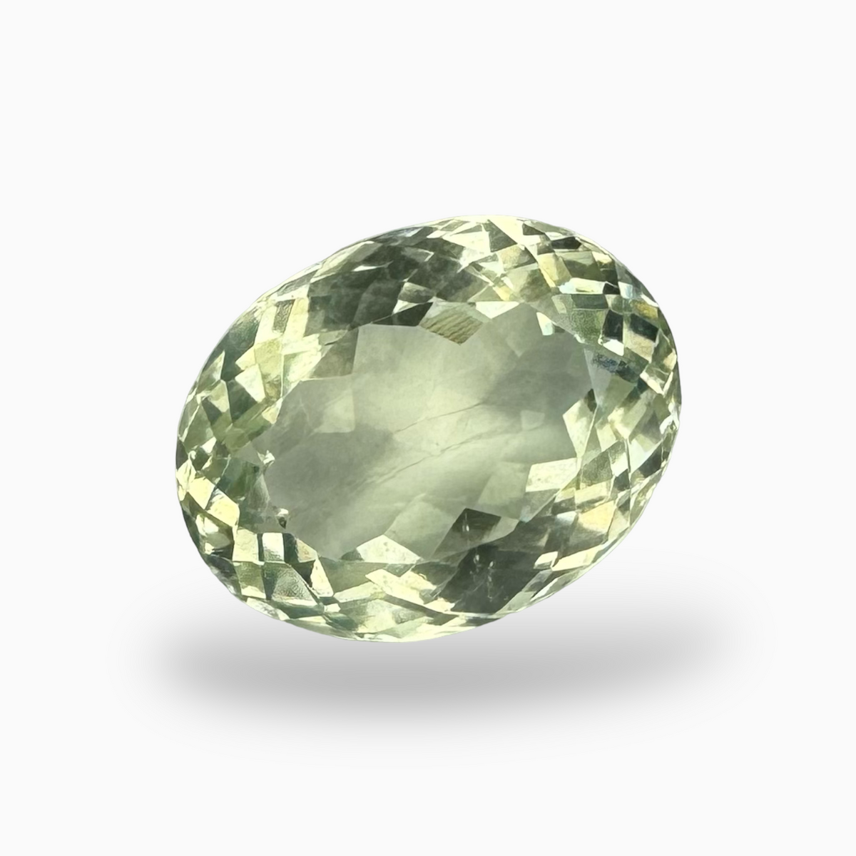 Natural Green Amethyst Stone Oval Shape Olive Color 9.10 Carats 15X11mm