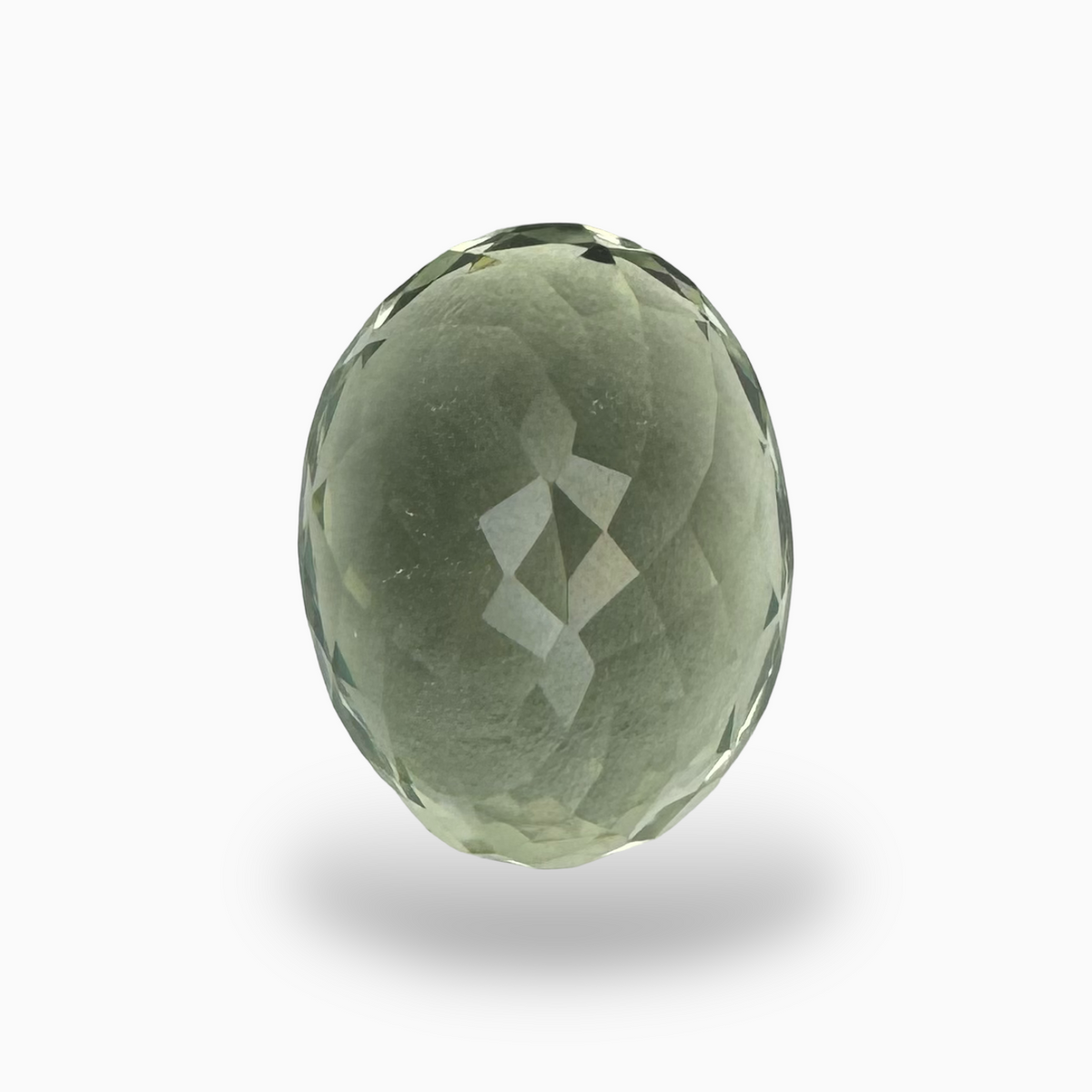 Natural Green Amethyst Stone Oval Shape Olive Color 9.10 Carats 15X11mm