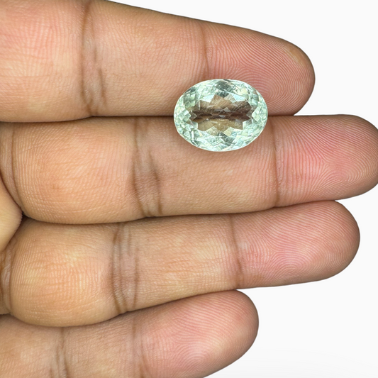 Natural Green Amethyst Stone Oval Shape Olive Color 9.10 Carats 15X11mm