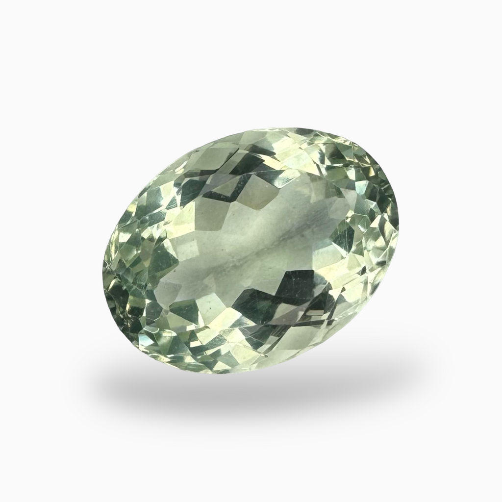 Natural Green Amethyst Stone Olive Color Oval Shape 9.41 Carats 15X11mm