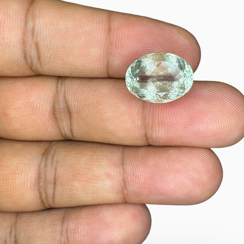 Natural Green Amethyst Stone Olive Color Oval Shape 9.41 Carats 15X11mm