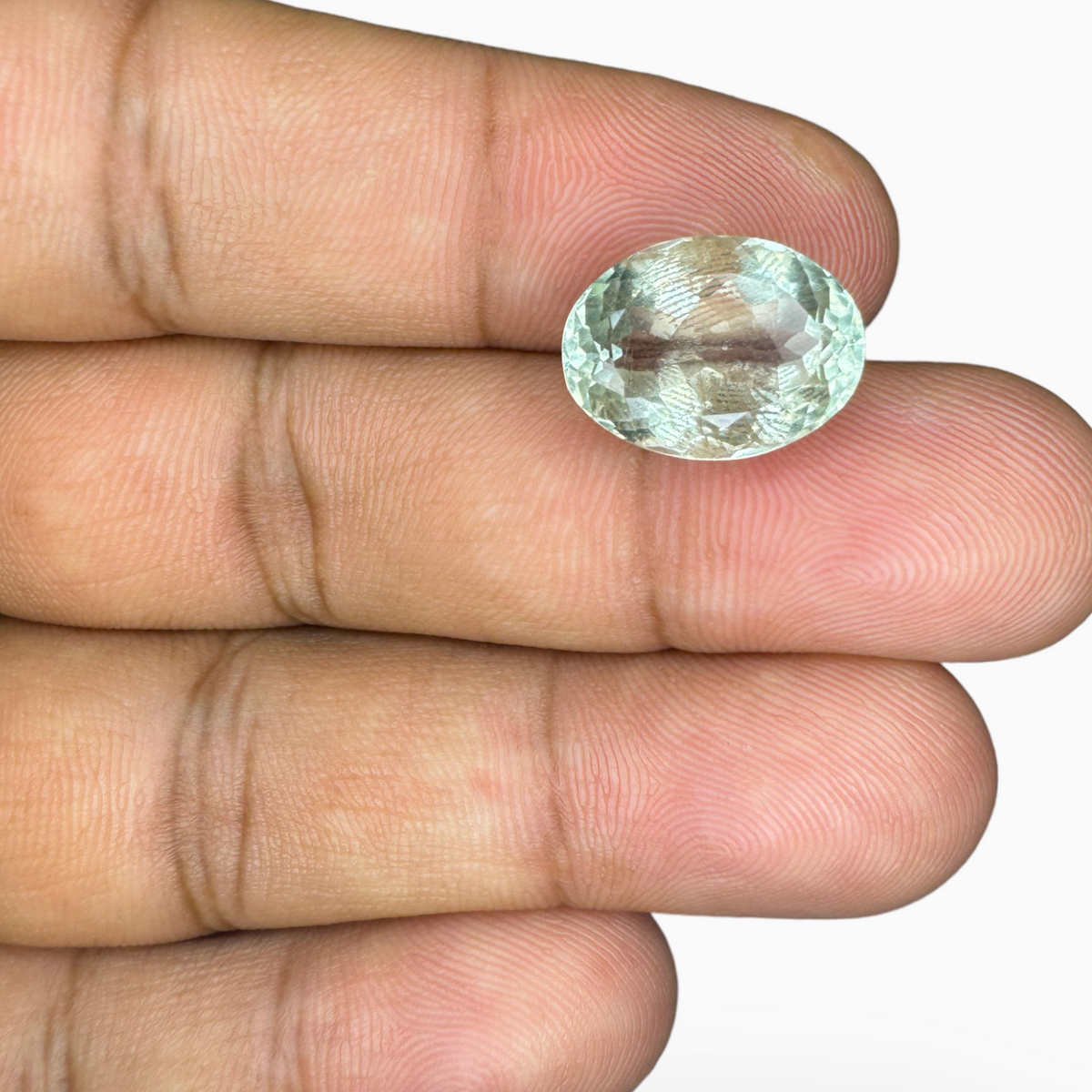 Natural Green Amethyst Stone Olive Color Oval Shape 9.41 Carats 15X11mm