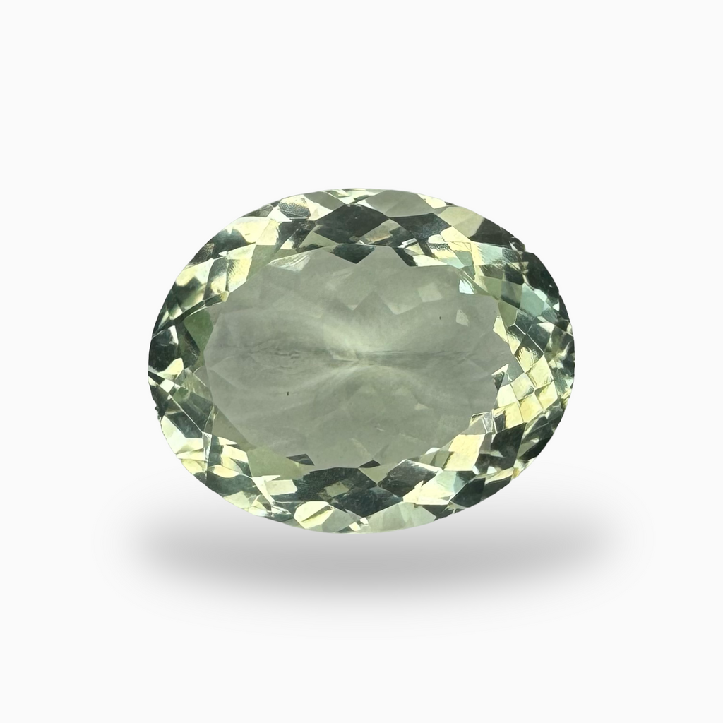 Natural Green Amethyst Stone Olive Color Oval Shape 10.40 Carats 15.5X13.5mm