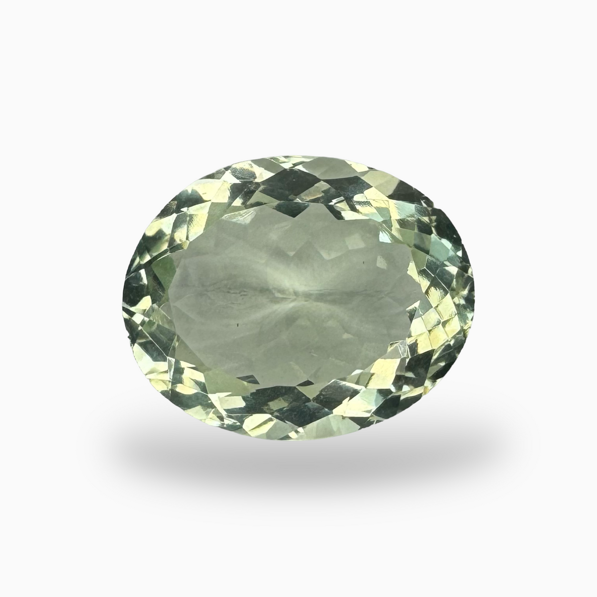 Natural Green Amethyst Stone Olive Color Oval Shape 10.40 Carats 15.5X13.5mm