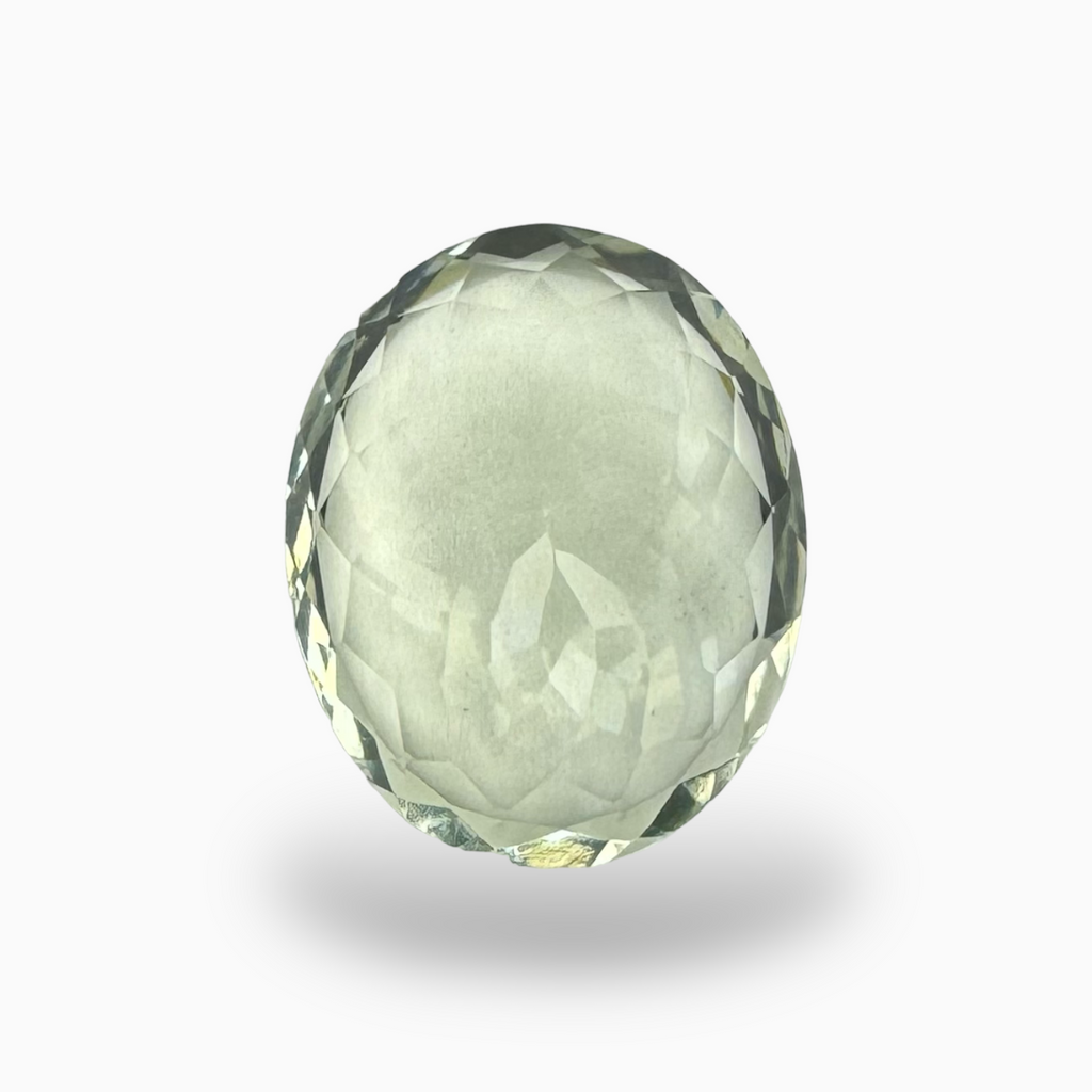 Natural Green Amethyst Stone Olive Color Oval Shape 10.40 Carats 15.5X13.5mm