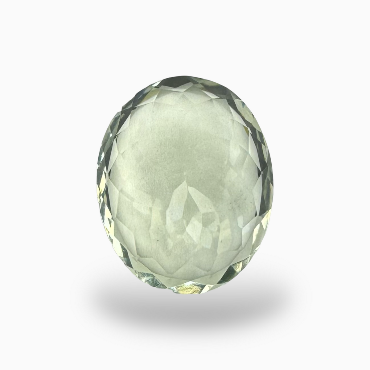 Natural Green Amethyst Stone Olive Color Oval Shape 10.40 Carats 15.5X13.5mm