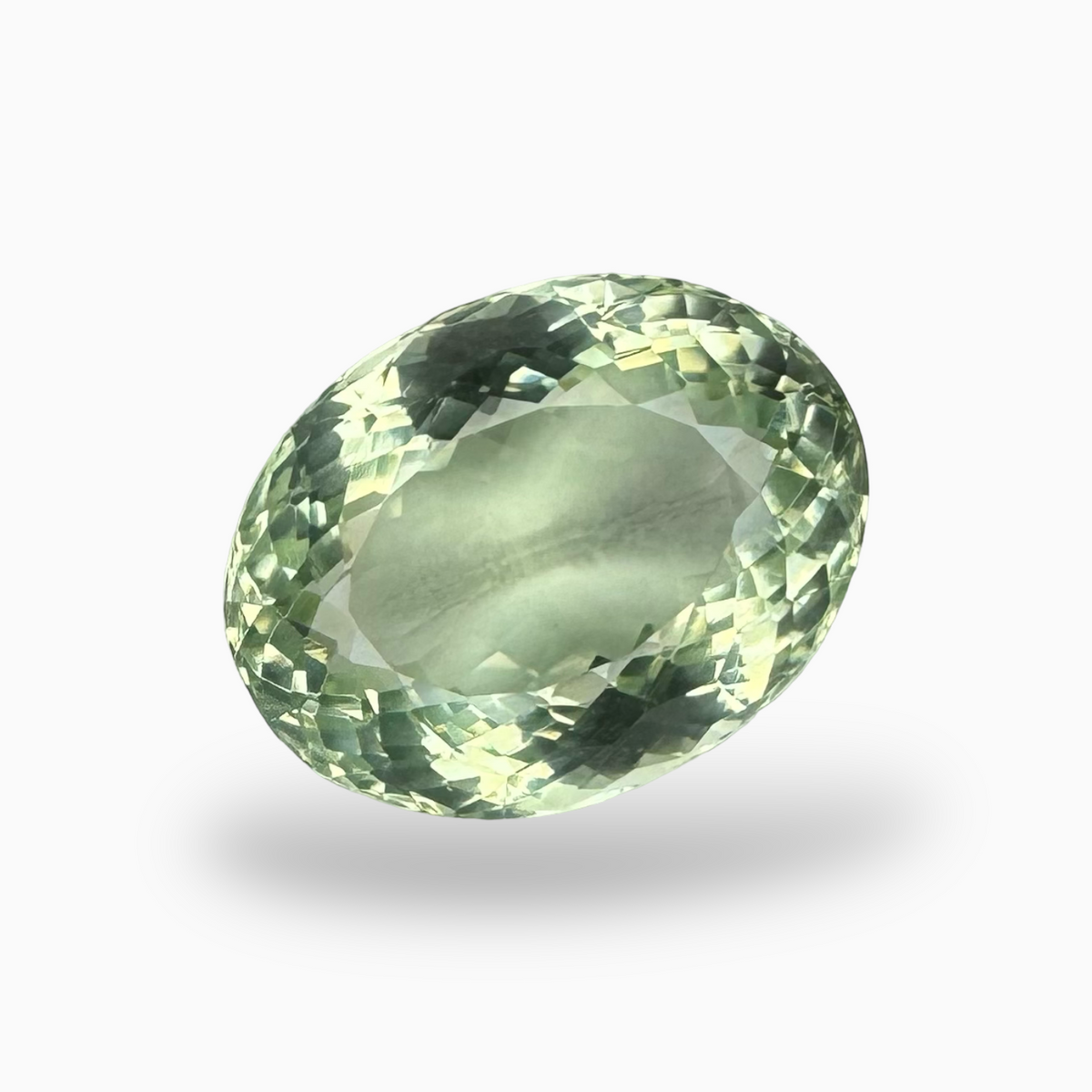 Natural Green Amethyst Stone Oval Shape Olive Color 12.56 Carats 16.8X13mm