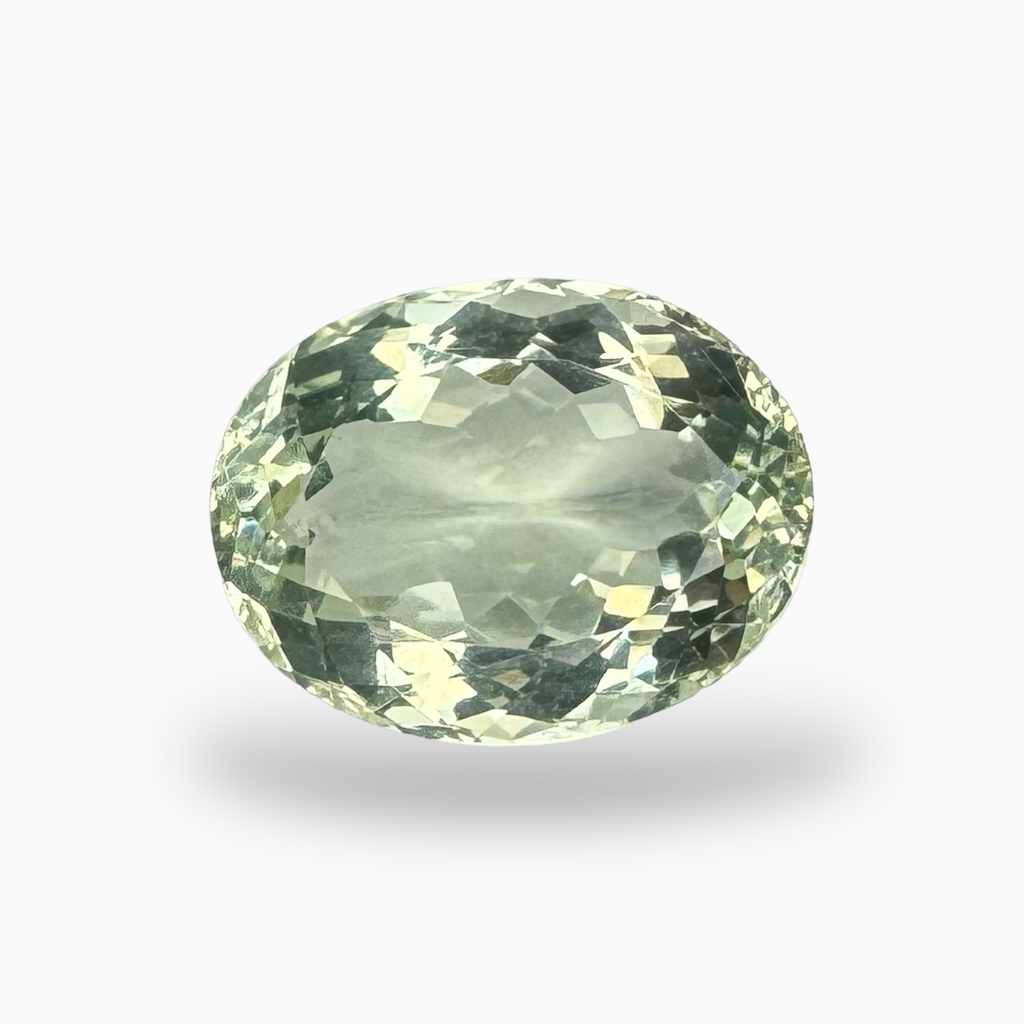 Natural Green Amethyst Stone Oval Shape Olive Color 10.91 Carats 16.4X12.8mm