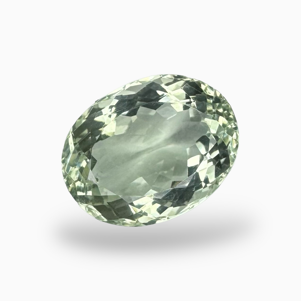 Natural Green Amethyst Stone Oval Shape Olive Color 10.91 Carats 16.4X12.8mm