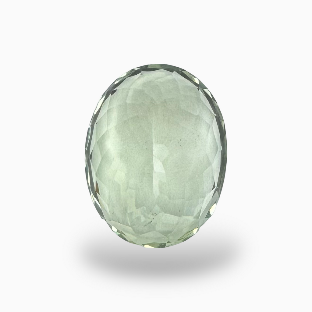 Natural Green Amethyst Stone Oval Shape Olive Color 10.91 Carats 16.4X12.8mm