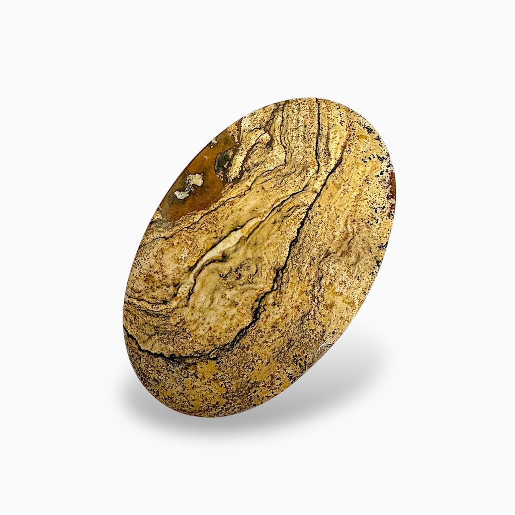Natural Picture Jasper Stone 165.63 Carats Oval Cabochon Shape (85 x 55 x 5  mm )