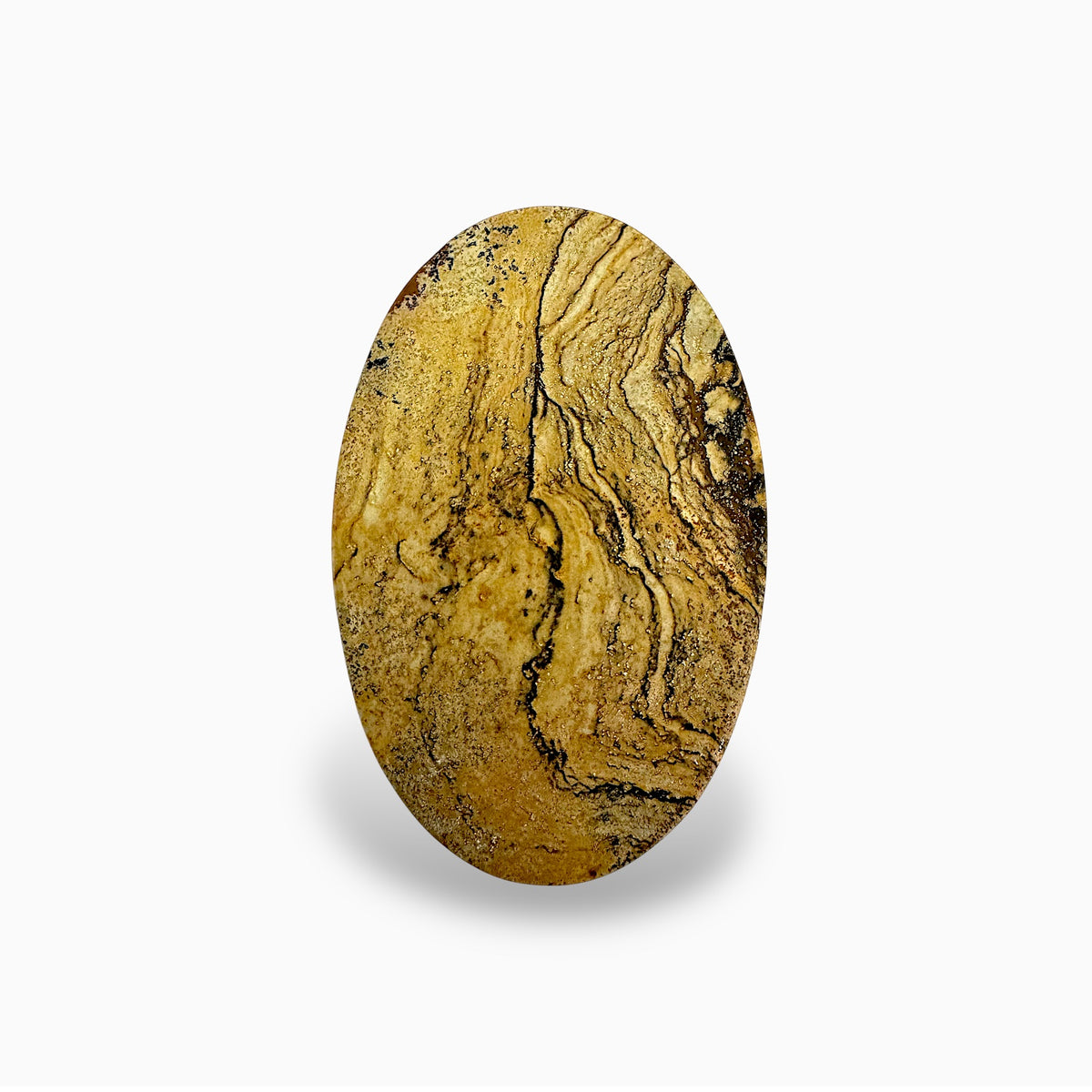 Natural Picture Jasper Stone 165.63 Carats Oval Cabochon Shape (85 x 55 x 5  mm )
