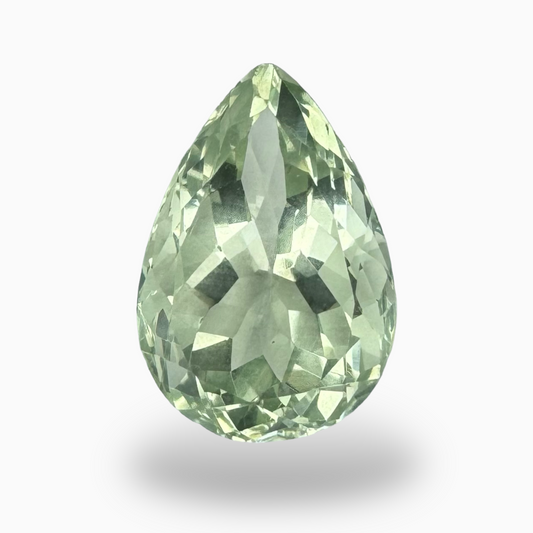 Natural Green Amethyst Stone Pear Shape 9.2 Carat Olive Color 16.5X11.5mm