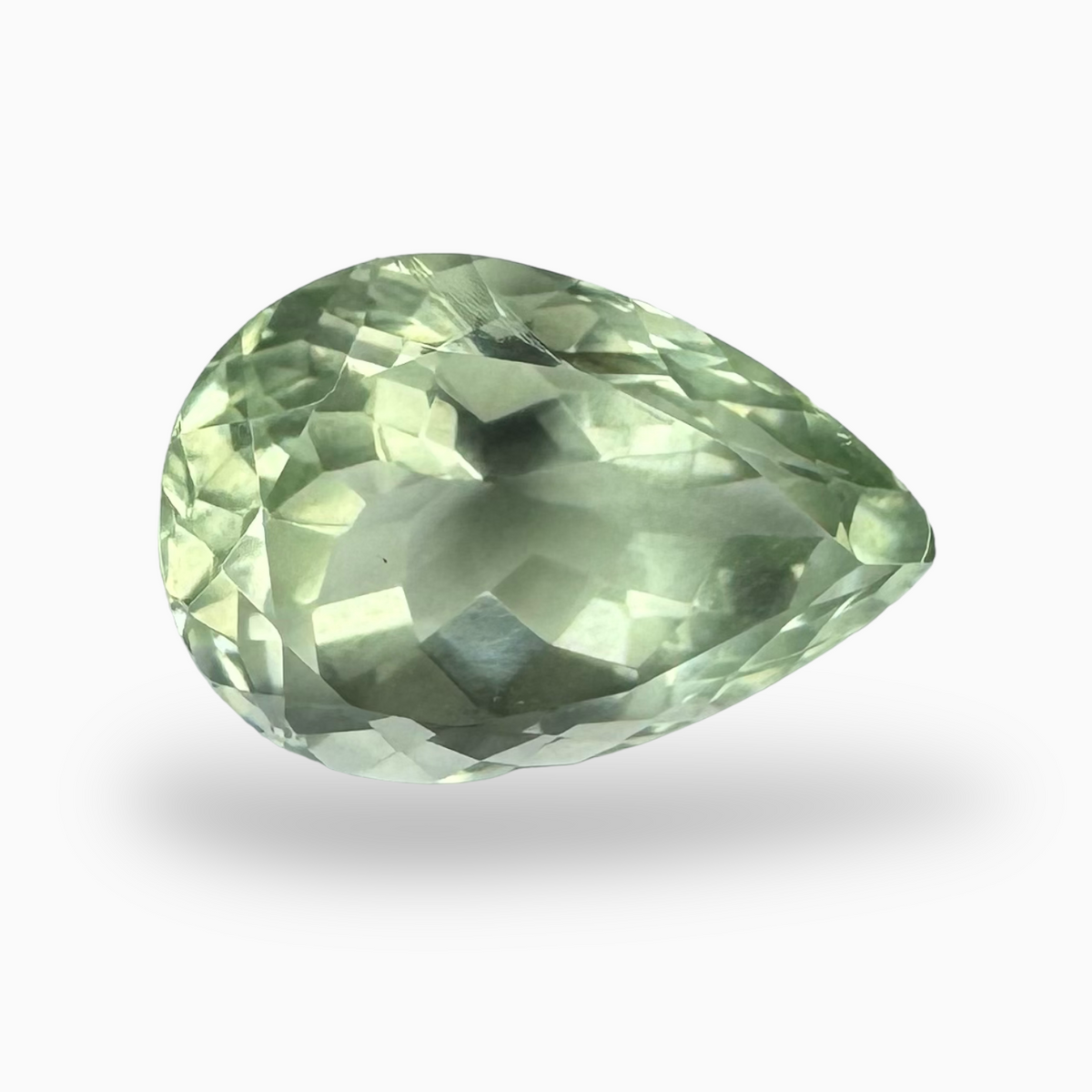 Natural Green Amethyst Stone Pear Shape 9.2 Carat Olive Color 16.5X11.5mm